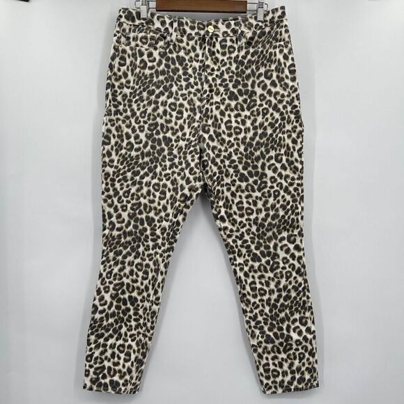 Frame Denim Women's Ali High Rise Cigarette Animal Print Pants Size 33 - Picture 1 of 7